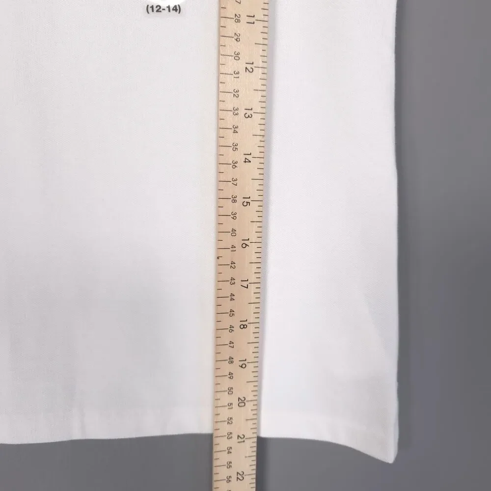 POLO RALPH LAUREN Kids Girls New Polo Shirt LARGE 12-14 White Flutter Sleeve‎